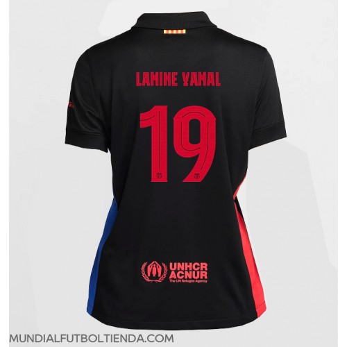 Camiseta Barcelona Lamine Yamal #19 Segunda Equipación Replica 2024-25 para mujer mangas cortas